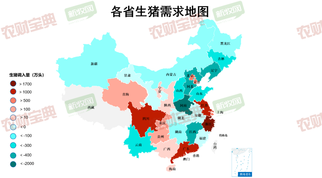 全国猪肉消费量地图：你的家乡排名第几？