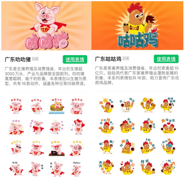 惊喜！广东畜牧业品牌两大IP携手互动，叻叻猪、咕咕鸡表情包正式上线